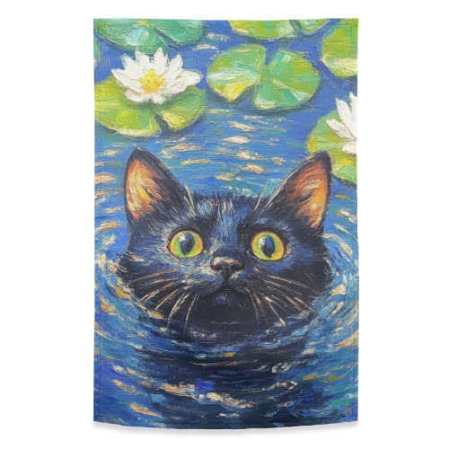 Black water Lilly - funny tea towel by DejaReve