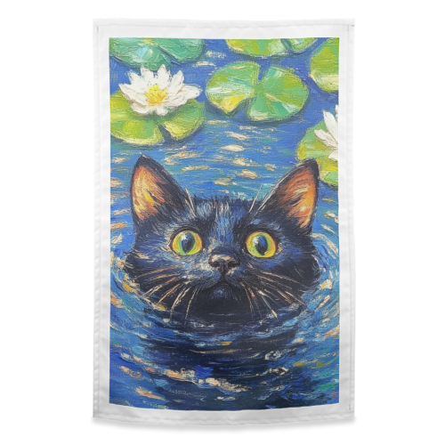 Black water Lilly - funny tea towel by DejaReve