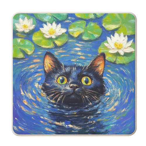 Black water Lilly - personalised beer coaster by DejaReve