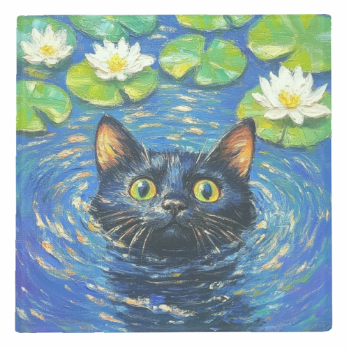 Black water Lilly - personalised beer coaster by DejaReve