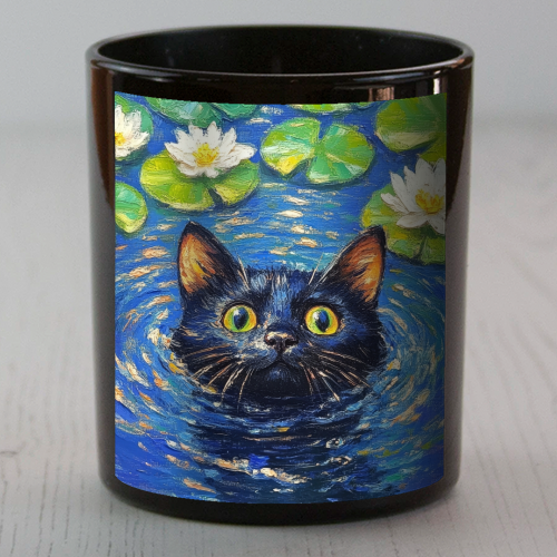 Black water Lilly - scented candle by DejaReve