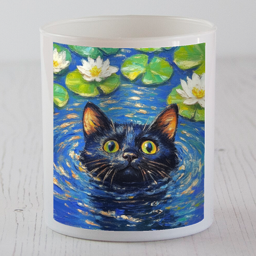 Black water Lilly - scented candle by DejaReve