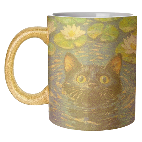 Black water Lilly - unique mug by DejaReve