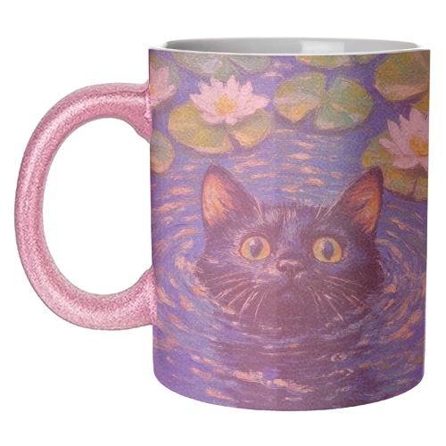 Black water Lilly - unique mug by DejaReve