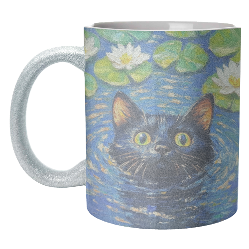 Black water Lilly - unique mug by DejaReve