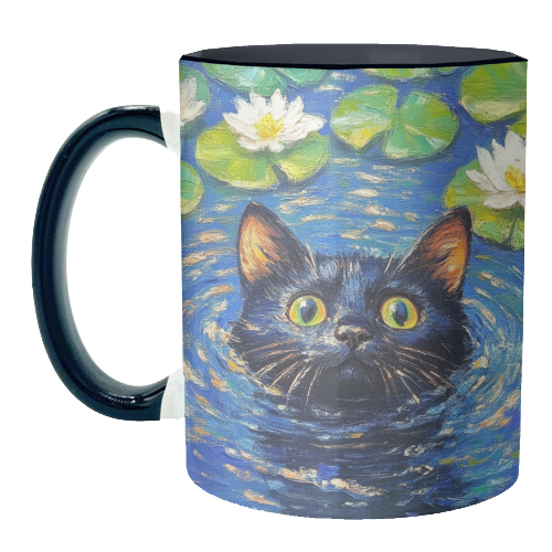 Black water Lilly - unique mug by DejaReve