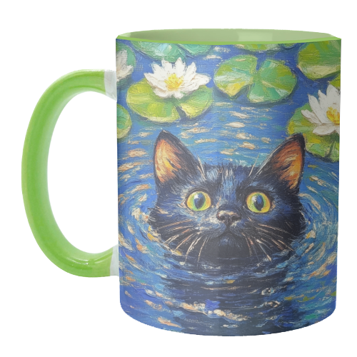 Black water Lilly - unique mug by DejaReve