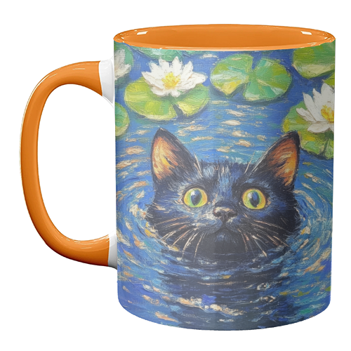Black water Lilly - unique mug by DejaReve