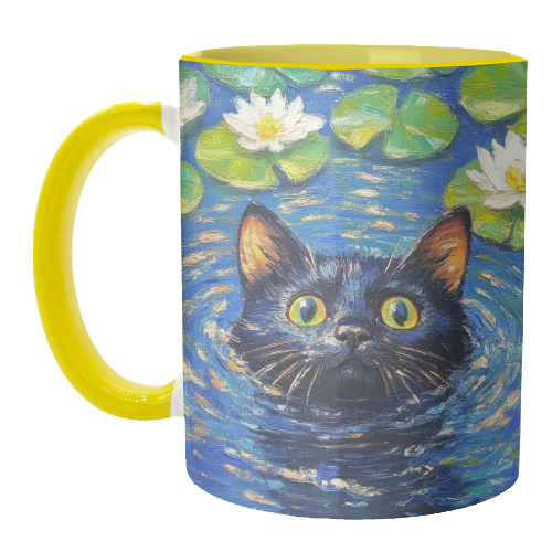 Black water Lilly - unique mug by DejaReve