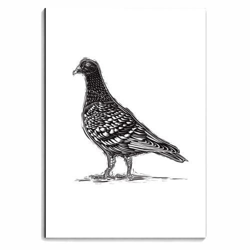 Black & White Pigeon Linocut - personalised A4, A5, A6 notebook by Adam Regester