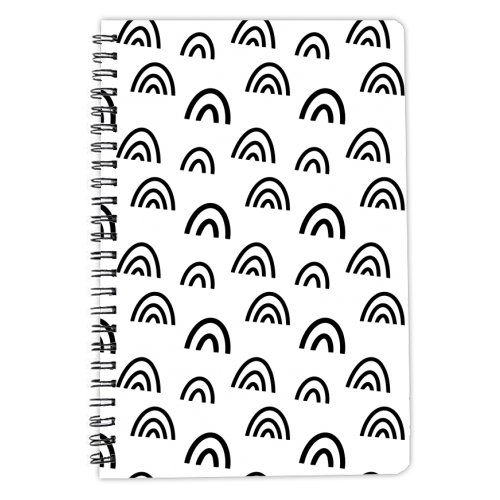 black white rainbows - personalised A4, A5, A6 notebook by haris kavalla