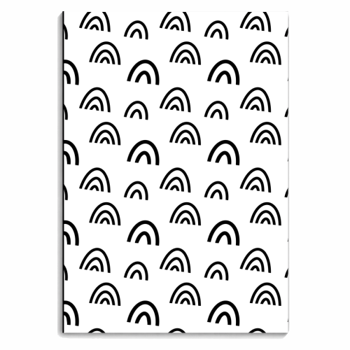 black white rainbows - personalised A4, A5, A6 notebook by haris kavalla