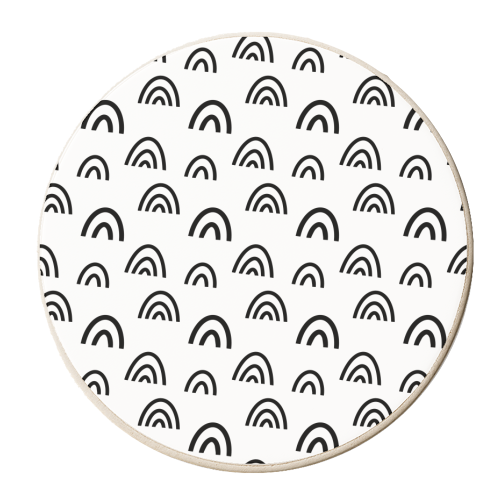 black white rainbows - personalised beer coaster by haris kavalla