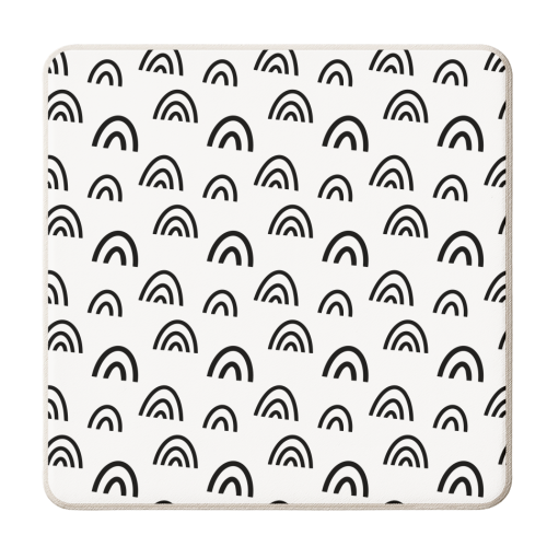 black white rainbows - personalised beer coaster by haris kavalla