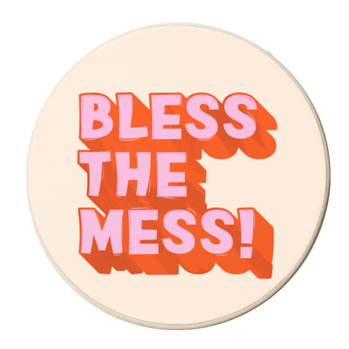 Bless The Mess! - personalised beer coaster by Ania Wieclaw