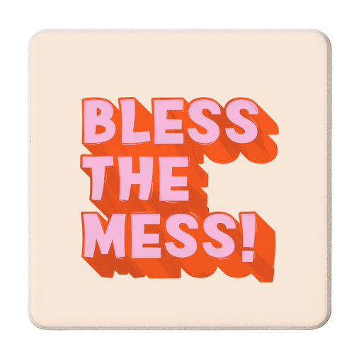 Bless The Mess! - personalised beer coaster by Ania Wieclaw
