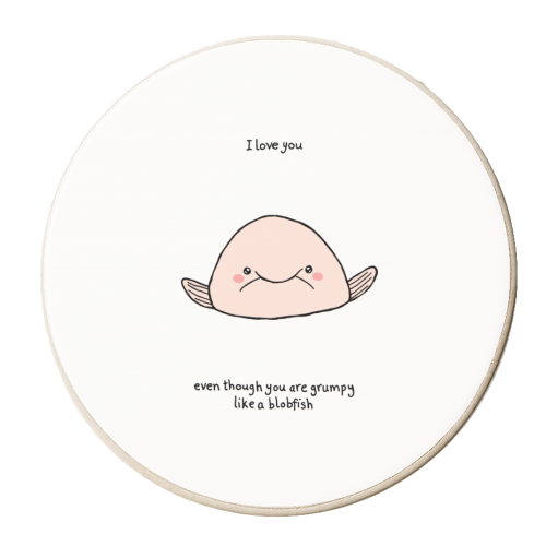 Blobfish - personalised beer coaster by Ellie Bednall