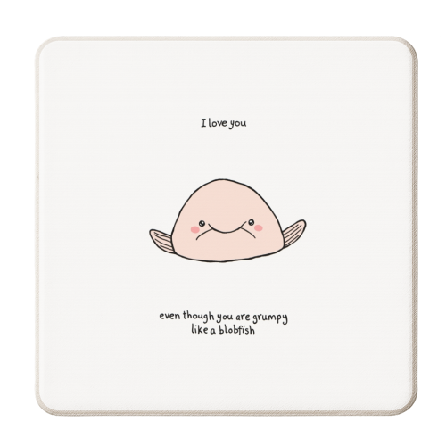 Blobfish - personalised beer coaster by Ellie Bednall