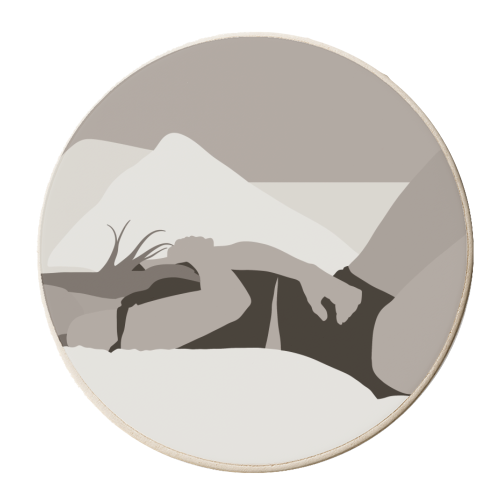 Blonde laying in bed - personalised beer coaster by The Girl Next Draw