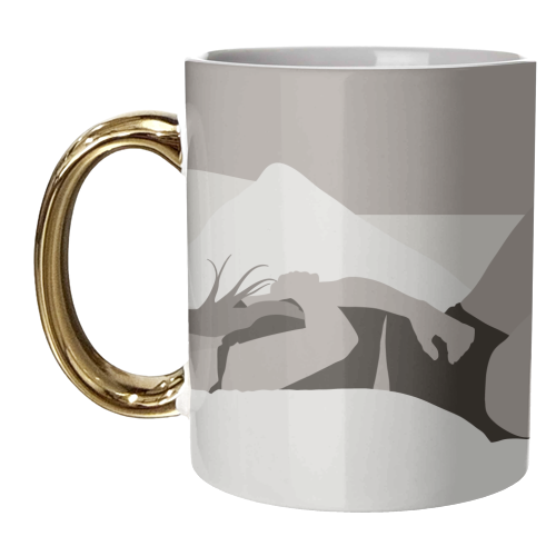 Blonde laying in bed - unique mug by The Girl Next Draw