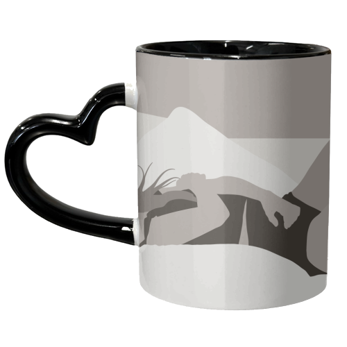 Blonde laying in bed - unique mug by The Girl Next Draw