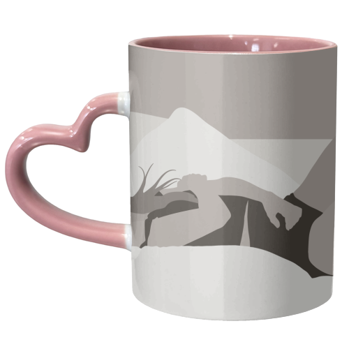Blonde laying in bed - unique mug by The Girl Next Draw