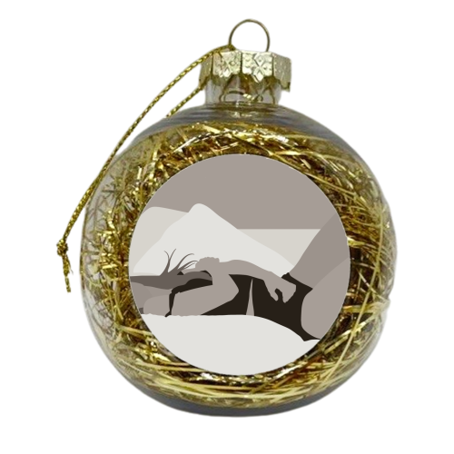 Blonde laying in bed - xmas bauble by The Girl Next Draw