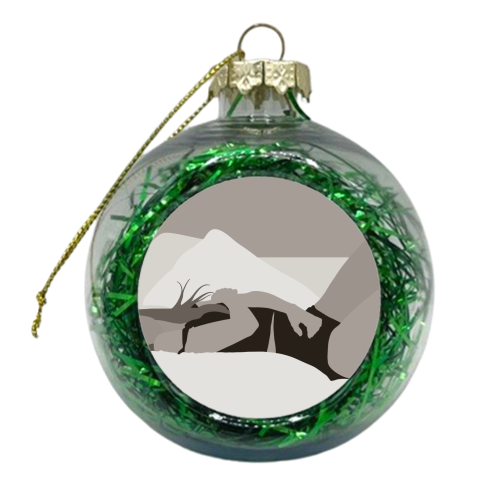 Blonde laying in bed - xmas bauble by The Girl Next Draw