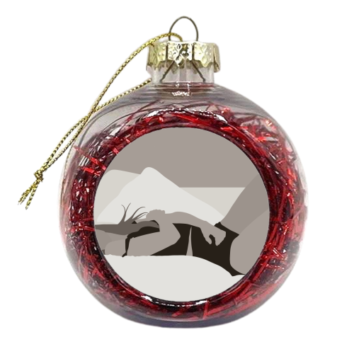 Blonde laying in bed - xmas bauble by The Girl Next Draw