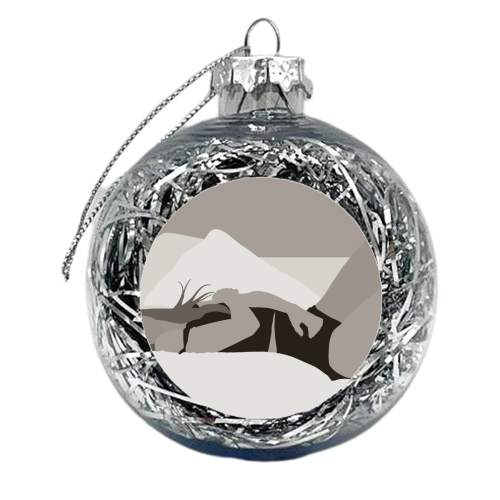 Blonde laying in bed - xmas bauble by The Girl Next Draw