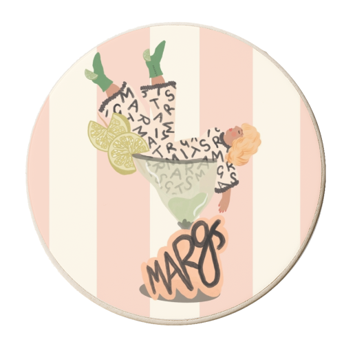 Blonde Lime Rita Margarita Cocktail Drinks - personalised beer coaster by Steph Pryor