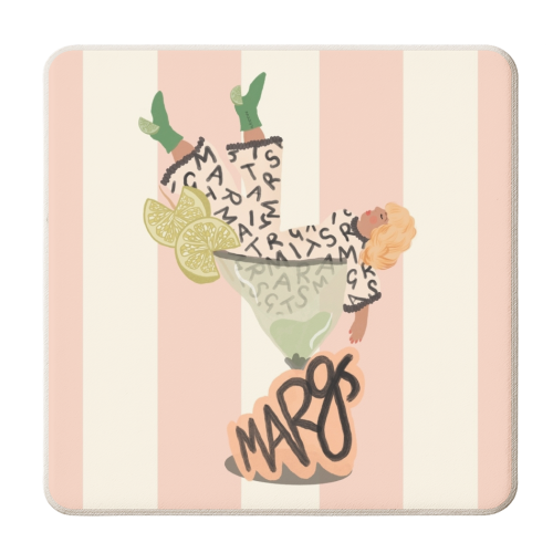 Blonde Lime Rita Margarita Cocktail Drinks - personalised beer coaster by Steph Pryor