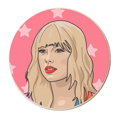 Blonde Star Print - personalised beer coaster by The Girl Next Draw