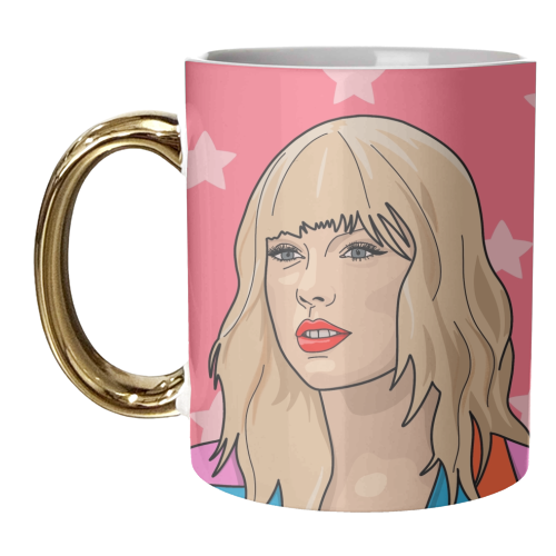 Blonde Star Print - unique mug by The Girl Next Draw