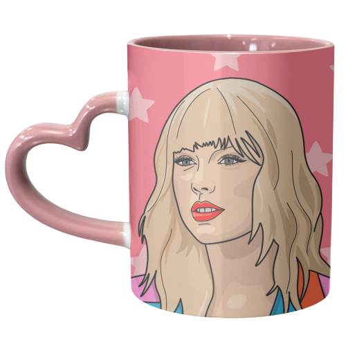Blonde Star Print - unique mug by The Girl Next Draw