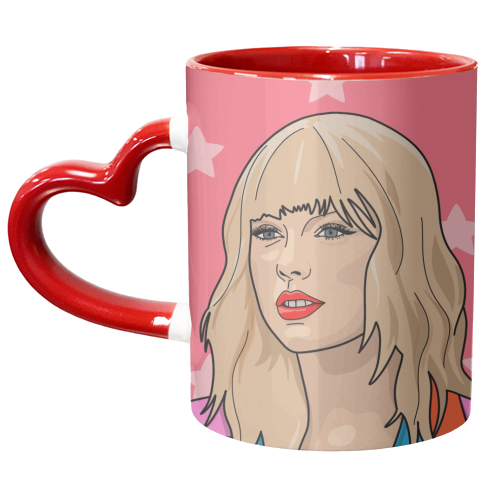 Blonde Star Print - unique mug by The Girl Next Draw