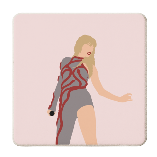 Blonde Star Swift Black Red Reputation - personalised beer coaster by The Girl Next Draw