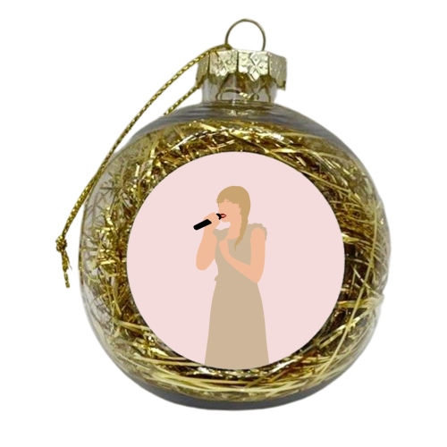 Blonde Star Swift Mustard Evermore - xmas bauble by The Girl Next Draw
