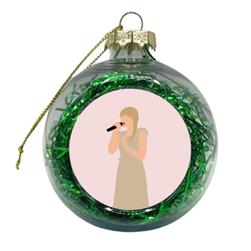 Blonde Star Swift Mustard Evermore - xmas bauble by The Girl Next Draw