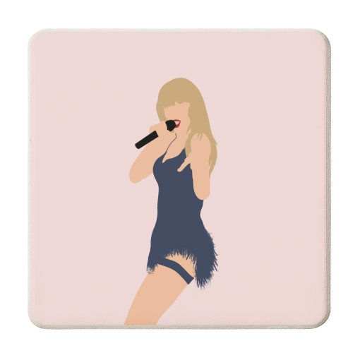 Blonde Star Swift Navy Midnights - personalised beer coaster by The Girl Next Draw