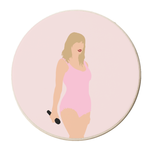 Blonde Star Swift Pink Lover - personalised beer coaster by The Girl Next Draw