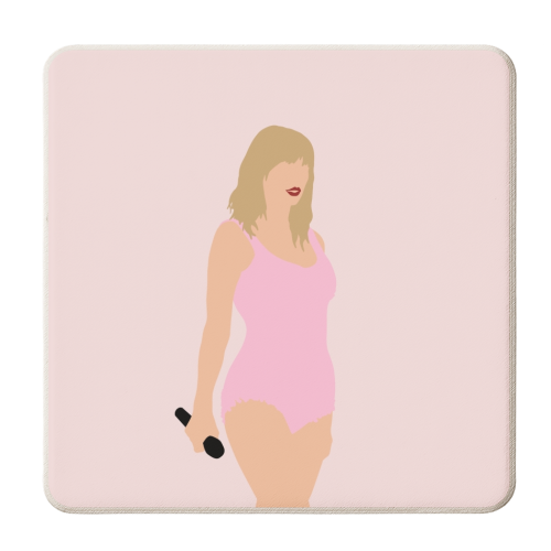 Blonde Star Swift Pink Lover - personalised beer coaster by The Girl Next Draw