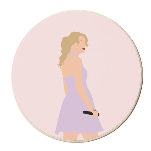 Blonde Star Swift Purple Speak Now - personalised beer coaster by The Girl Next Draw