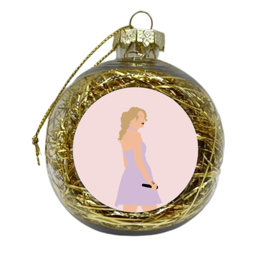 Blonde Star Swift Purple Speak Now - xmas bauble by The Girl Next Draw