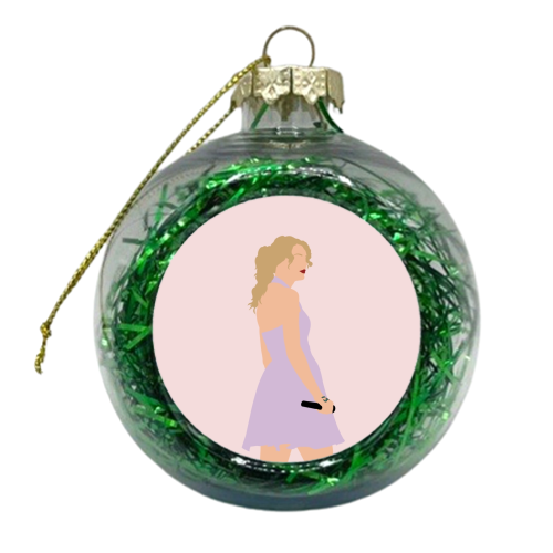 Blonde Star Swift Purple Speak Now - xmas bauble by The Girl Next Draw
