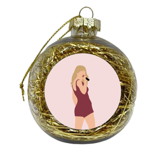 Blonde Star Swift Red - xmas bauble by The Girl Next Draw