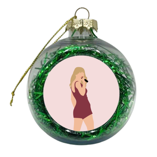 Blonde Star Swift Red - xmas bauble by The Girl Next Draw