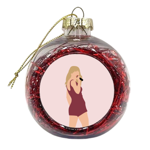 Blonde Star Swift Red - xmas bauble by The Girl Next Draw