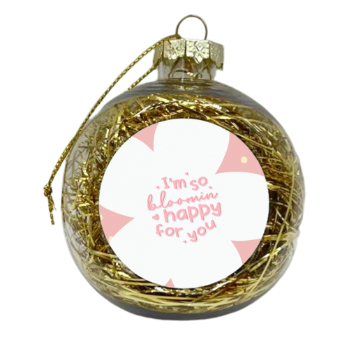Bloomin happy for your floral print - xmas bauble by The Girl Next Draw