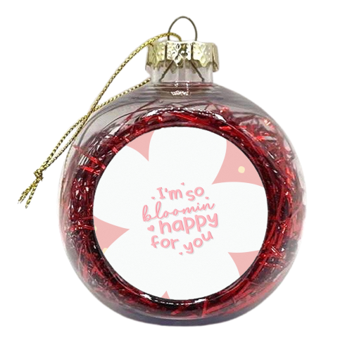 Bloomin happy for your floral print - xmas bauble by The Girl Next Draw